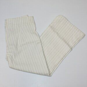 New Tower Women's Low-Rise Capri Pants in White with Metallic Stripes size Large